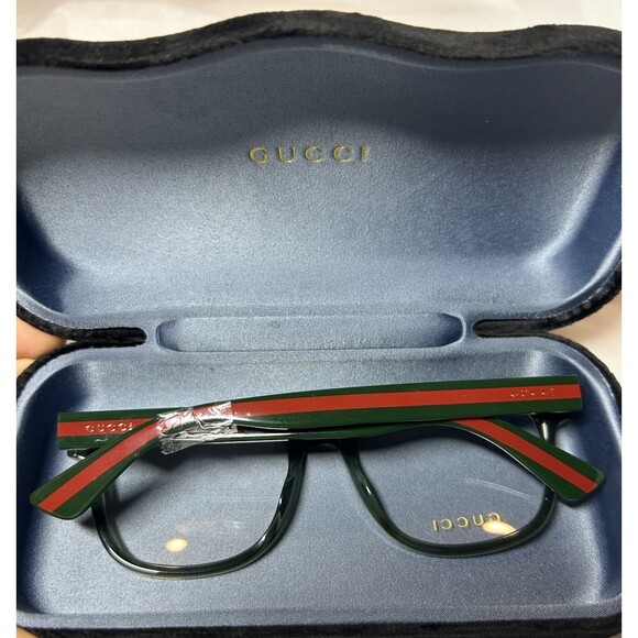 Authentic Gucci GG0004ON Eyeglass Frame Green 011 53-19-145 With Case Flaw main image 11